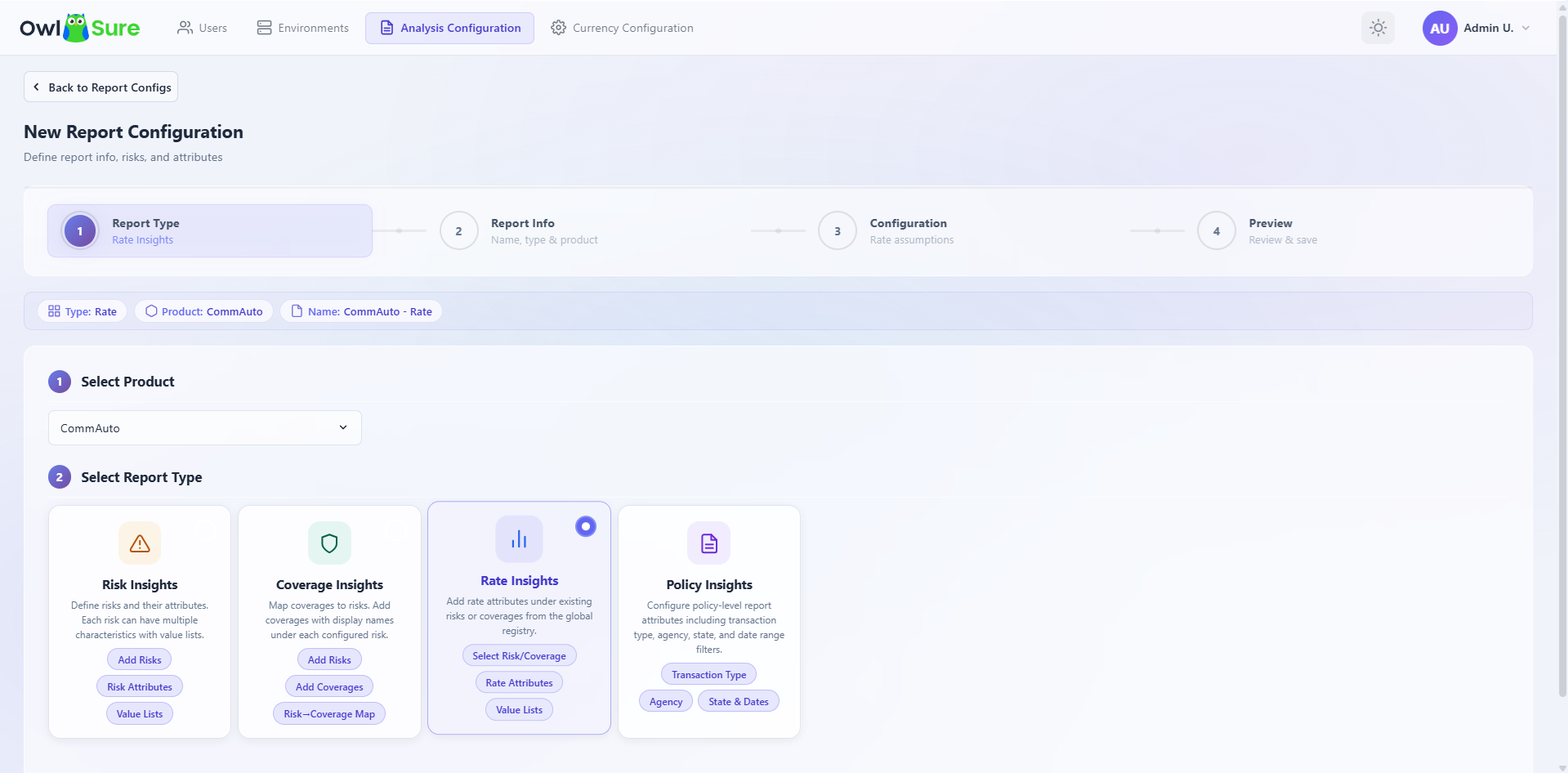 Rate Insights Configuration